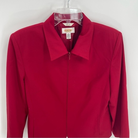 Talbots Cropped Jacket Blazer Womens Size 12 petite wool rust red - Picture 4 of 9